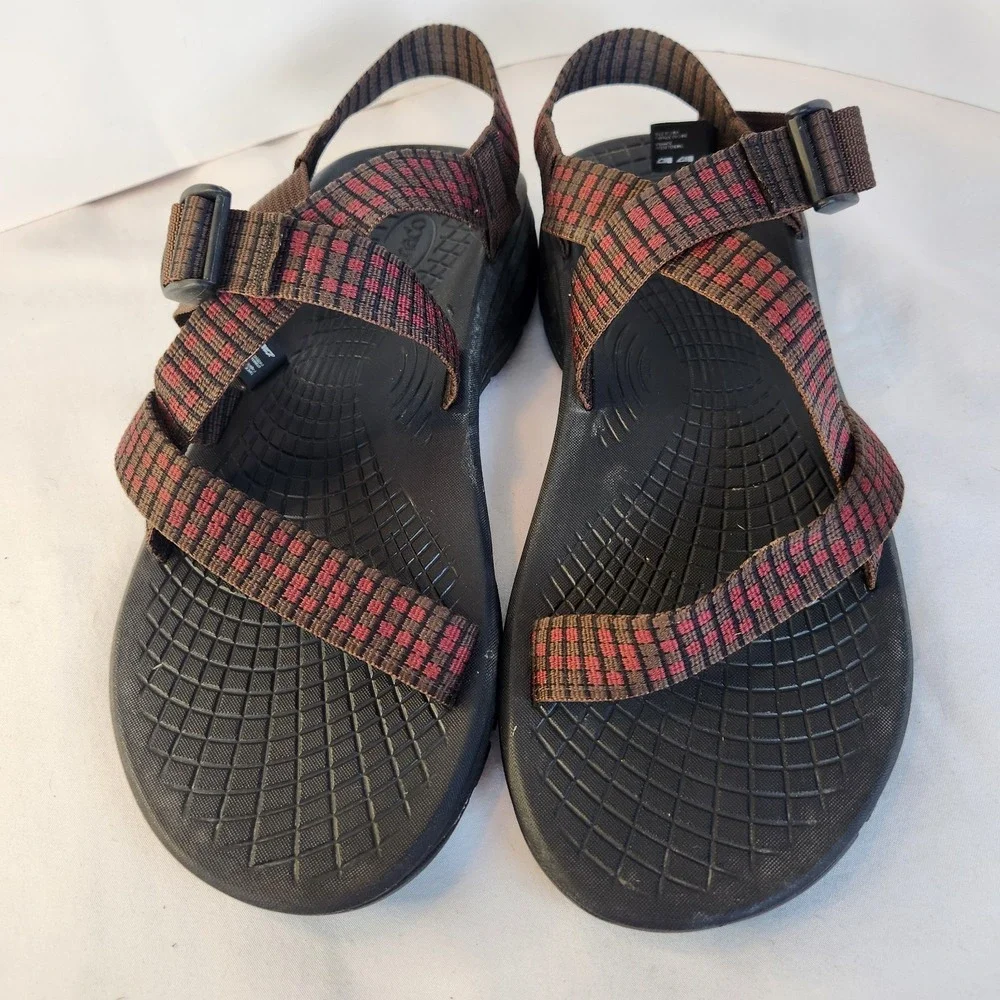 Chaco Adjustable Outdoor Hiking Sports Sandals Red Brown Z/Volv‎ J106589 Mens 12